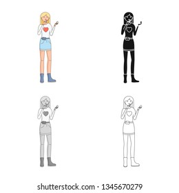 Vector design of posture and mood sign. Collection of posture and female stock vector illustration.
