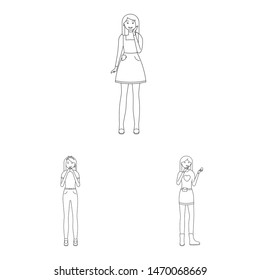 Vector design of posture and mood sign. Collection of posture and female vector icon for stock.