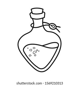 Vector design of potion and elixir logo. Web element of potion and bottle vector icon for stock.
