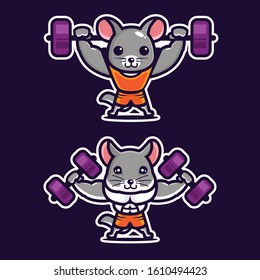 vector design of a powerful mouse mascot