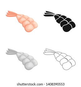 Vector design of prawn  and creature  logo. Collection of prawn  and fresh  vector icon for stock.