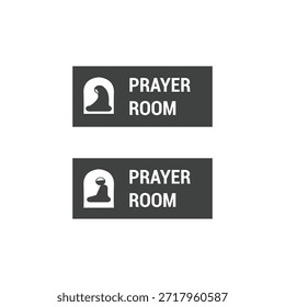 Vector design of prayer place sign, Muslim worship, male and female prayer.