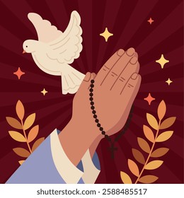 Vector design of praying hands