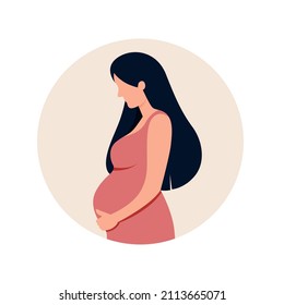 vector design, pregnant woman shape illustration