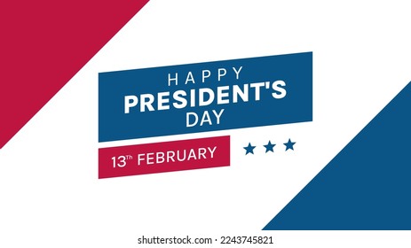 vector design for presidents day celebration in united states of february 13th. white background and american flag.