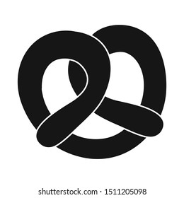 Vector design of pretzel and soft logo. Graphic of pretzel and german vector icon for stock.
