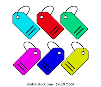 Vector design of price tag icon with various colors