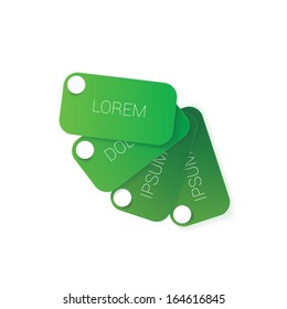 Vector design of price tag series. Green edition of abstract geometric rounded rectangle simple textbox composition of price tags for: infographics, brochure, web design, or sticker.
