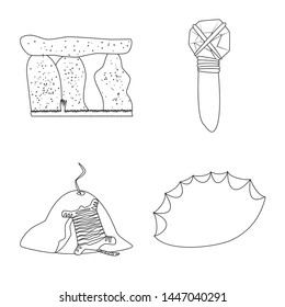 Vector design of primitive and archeology icon. Set of primitive and history vector icon for stock.
