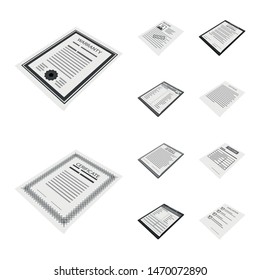 Vector design of print and office sign. Set of print and advertise vector icon for stock.