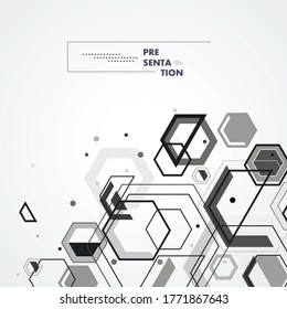 Vector design print template. Flat abstract design. Abstract geometric pattern. Trendy design element. Graphic hexagons element