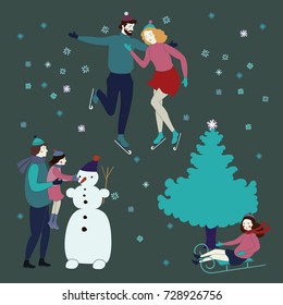 Vector design, print, winter time.