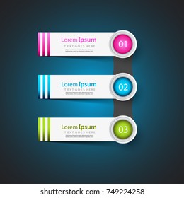 The vector design of process icons, can be used for layout workflow, diagrams, annual reports, web design. Business concept with 3 choices, step or process.