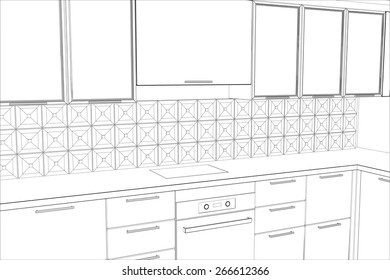 vector design process in wire-frame. Illustration created of 3d.