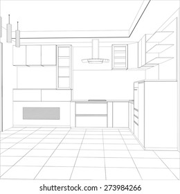 vector design process in wire-frame. Illustration created of 3d.