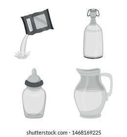 Vector design of product and calcium sign. Collection of product and diet vector icon for stock.