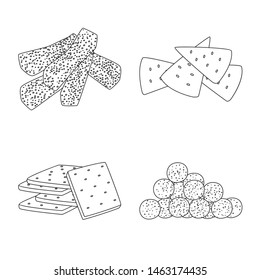 Vector design of product and menu icon. Set of product and flavor stock symbol for web.