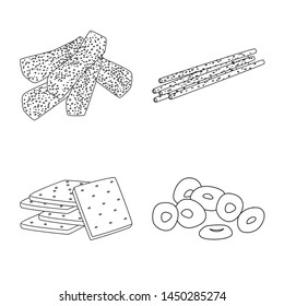 Vector design of product and menu sign. Set of product and flavor vector icon for stock.