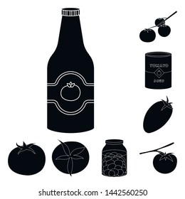 Vector design of product and natural logo. Set of product and food stock vector illustration.