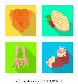 Vector design of product and poultry icon. Collection of product and agriculture    stock vector illustration.