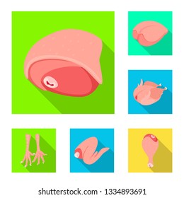 Vector design of product and poultry icon. Set of product and agriculture    stock symbol for web.