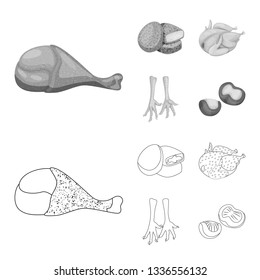 Vector design of product and poultry icon. Set of product and agriculture    stock vector illustration.