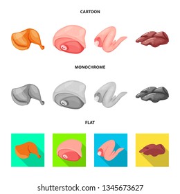 Vector design of product and poultry icon. Set of product and agriculture    vector icon for stock.