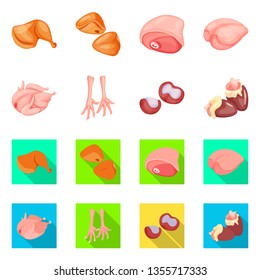 Vector design of product and poultry icon. Collection of product and agriculture    vector icon for stock.