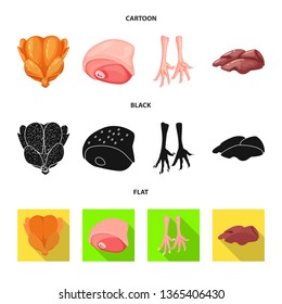 Vector design of product and poultry icon. Set of product and agriculture    vector icon for stock.
