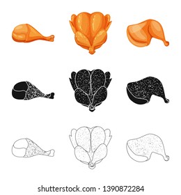 Vector design of product and poultry icon. Set of product and agriculture    vector icon for stock.
