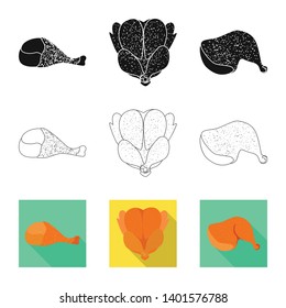 Vector design of product and poultry icon. Set of product and agriculture    stock symbol for web.