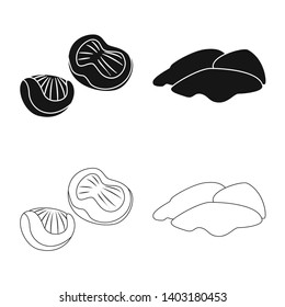 Vector design of product and poultry icon. Set of product and agriculture    stock vector illustration.