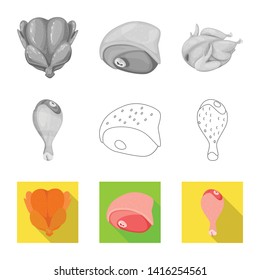 Vector design of product and poultry icon. Collection of product and agriculture    vector icon for stock.