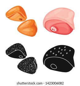 Vector design of product and poultry icon. Set of product and agriculture    stock vector illustration.