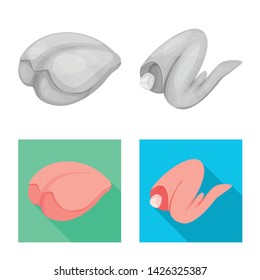 Vector design of product and poultry icon. Set of product and agriculture stock symbol for web.