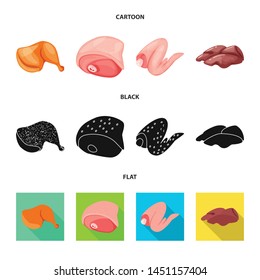 Vector design of product and poultry icon. Collection of product and agriculture vector icon for stock.