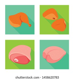 Vector design of product and poultry icon. Collection of product and agriculture stock symbol for web.