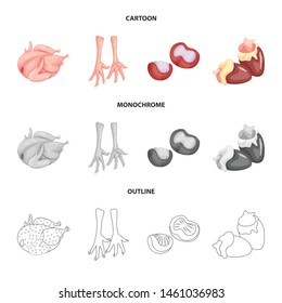 Vector design of product and poultry icon. Set of product and agriculture vector icon for stock.