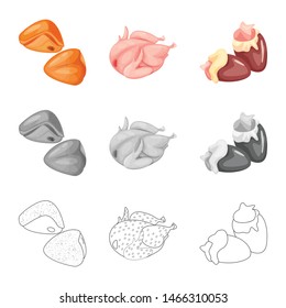 Vector design of product and poultry icon. Set of product and agriculture stock vector illustration.