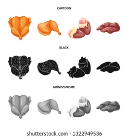Vector design of product and poultry logo. Collection of product and agriculture    vector icon for stock.