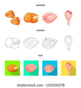 Vector design of product and poultry logo. Set of product and agriculture    stock vector illustration.