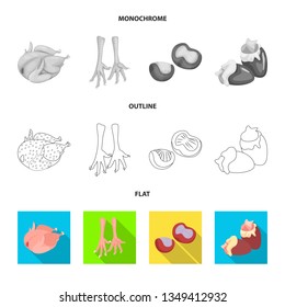 Vector design of product and poultry logo. Set of product and agriculture    vector icon for stock.