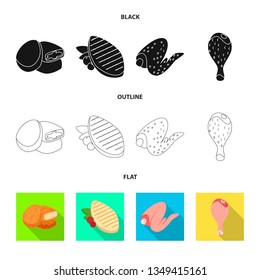 Vector design of product and poultry logo. Collection of product and agriculture    vector icon for stock.