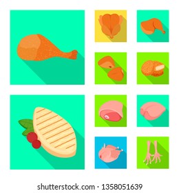 Vector design of product and poultry logo. Collection of product and agriculture    vector icon for stock.