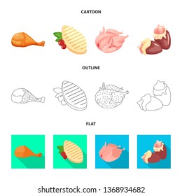 Vector design of product and poultry logo. Collection of product and agriculture    stock vector illustration.