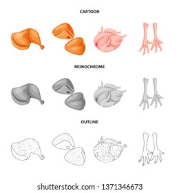 Vector design of product and poultry logo. Collection of product and agriculture    vector icon for stock.