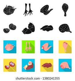 Vector design of product and poultry logo. Collection of product and agriculture    vector icon for stock.