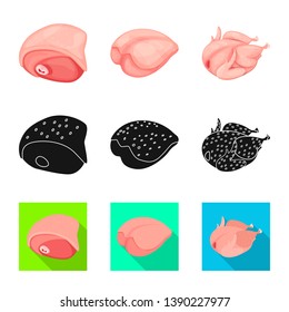 Vector design of product and poultry logo. Set of product and agriculture    stock vector illustration.