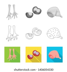 Vector design of product and poultry logo. Set of product and agriculture    stock vector illustration.