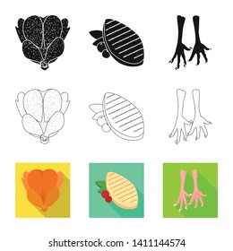 Vector design of product and poultry logo. Set of product and agriculture    stock symbol for web.